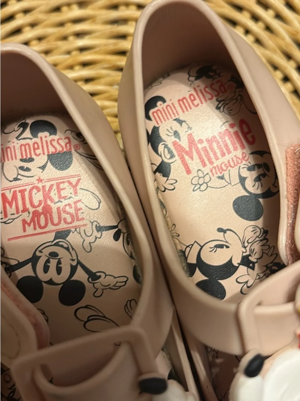 Mini Melissa Mickey Minnie Kissing Mary Jane Shoes Toddler Size 6 Girls Kids.